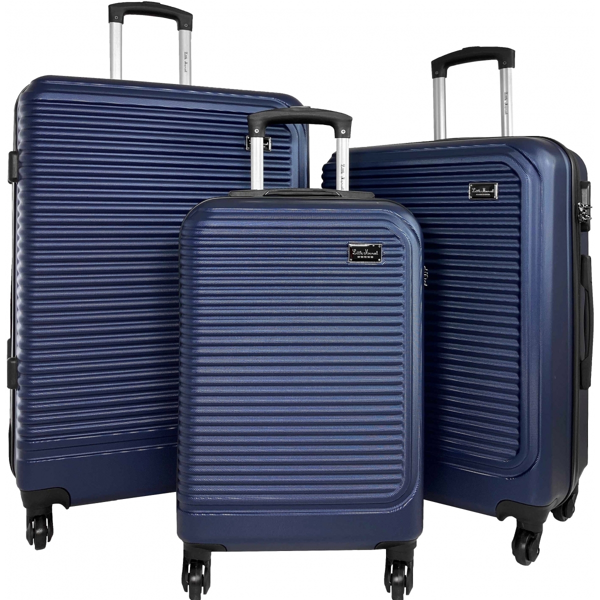 Lot de 3 Valises Rigides dont 1 Valise Cabine Little Marcel ABS - BA10383-MARINE - Couleur 