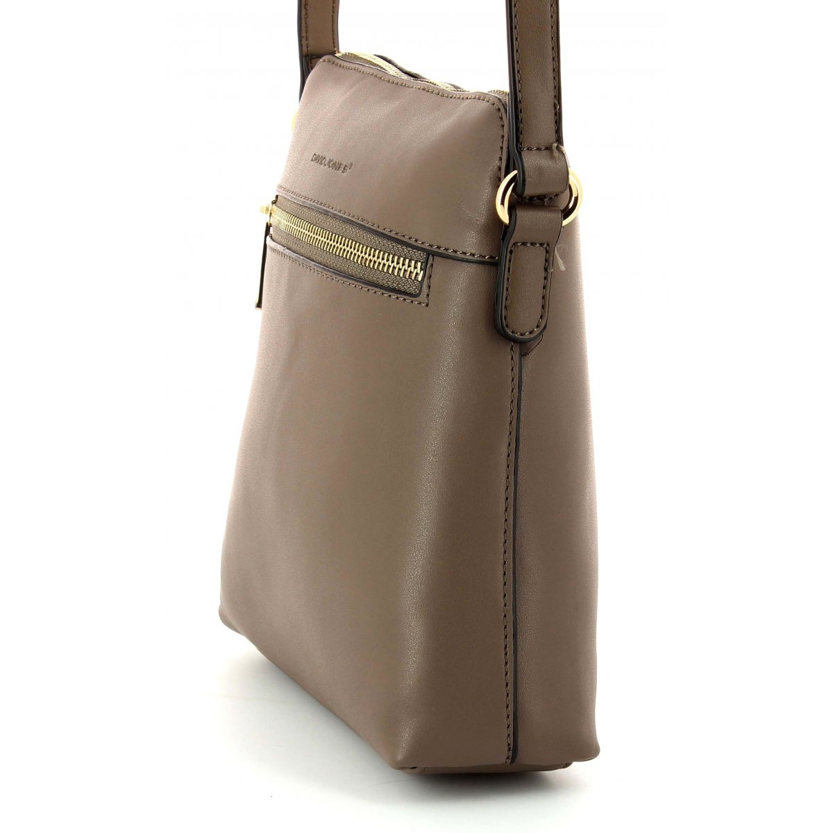 Sac ?� main bandouli?�re cuir David Jones - DJA13232 - Couleur principale : TAUPE Promotion 