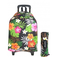 Sac à Dos à roulettes & trousse offerte Cactus