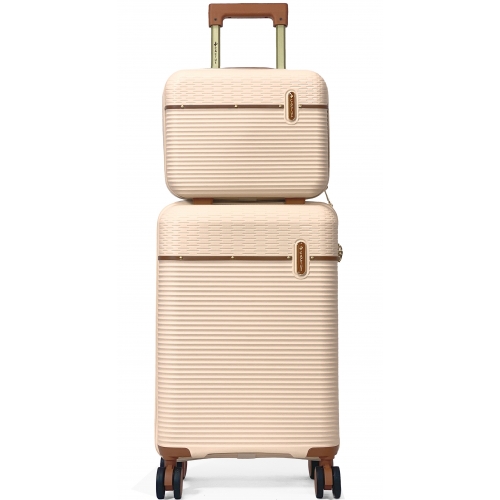 Lot valise cabine 56 cm et vanity rigide Cactus Polypropylène