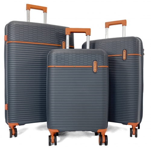 Lot 3 valises rigides dont 1 valise cabine BleuCerise TSA Polypropylène