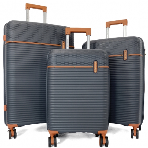 Lot 3 valises rigides dont 1 valise cabine BleuCerise TSA Polypropylène