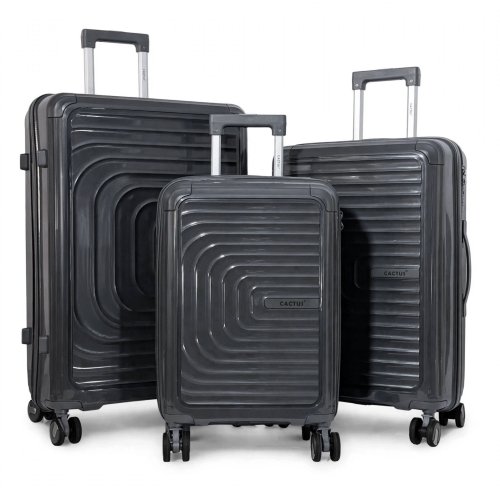 Lot 3 valises rigides dont 1 valise cabine Cactus TSA Polypropylène