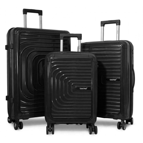 Lot 3 valises rigides dont 1 valise cabine Cactus TSA Polypropylène