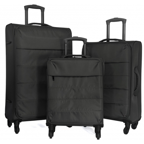 Lot 3 valises souples dont 1 valise cabine polyester Cactus