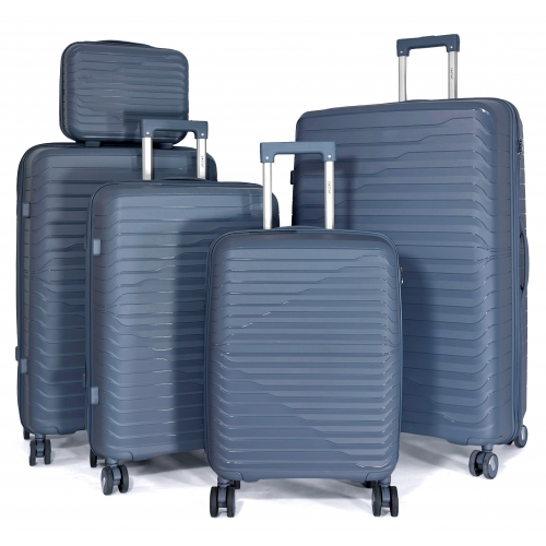 Lot 4 valises plus 1 vanity rigides Cactus TSA Polypropylène