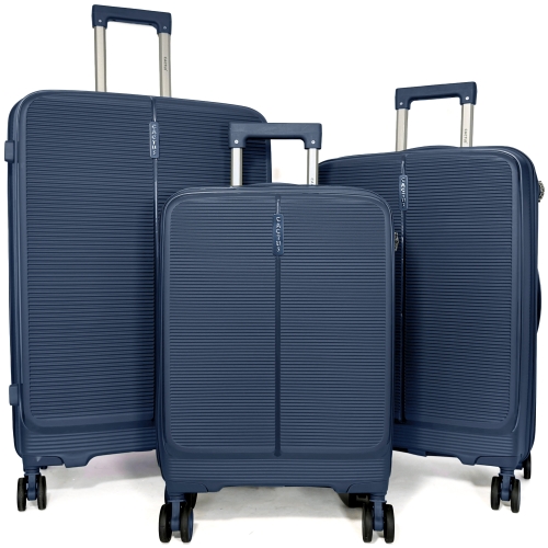 Lot de 3 valises rigides dont une valise cabine Cactus TSA Polypropylène