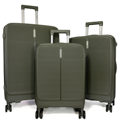 Lot de 3 valises rigides dont une valise cabine Cactus TSA Polypropylène