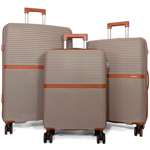 Lot 3 valises rigides dont 1 valise cabine Cactus TSA Polypropylène