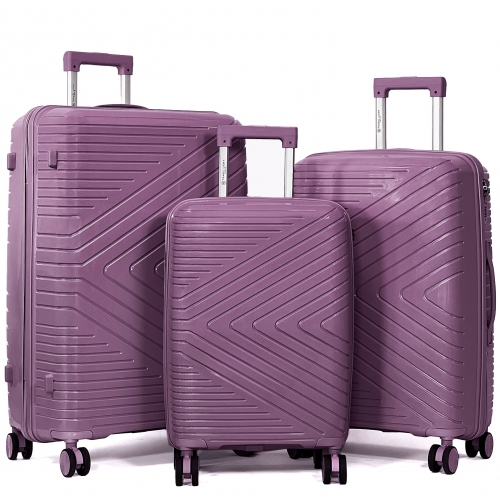 Lot 3 valises rigides dont 1 valise cabine BleuCerise Travel Light TSA Polypropylène