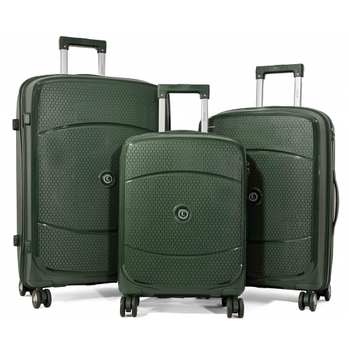 Lot 3 valises rigides dont 1 valise cabine Cactus TSA Polypropylène