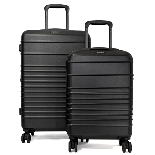 Lot 2 valises rigides Bleu Cerise cabine 55cm et soute extensible 68cm ABS