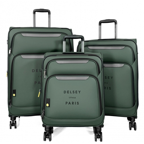 Lot 3 valises souples extensible Delsey Concorde dont une valise cabine Polyester TSA
