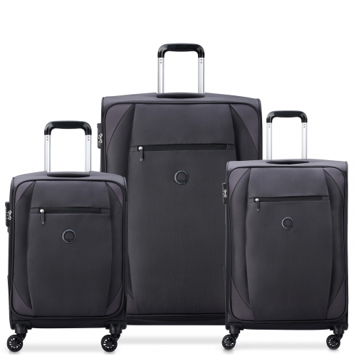 Lot 3 valises souples Delsey Rami dont une valise cabine Polyester TSA