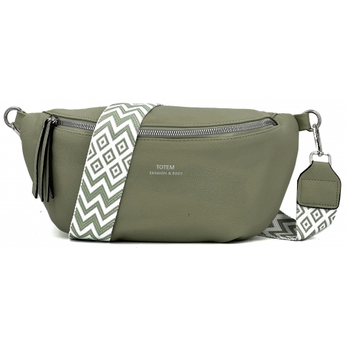 Sac à main bandoulière banane Bleu Cerise - Taille M