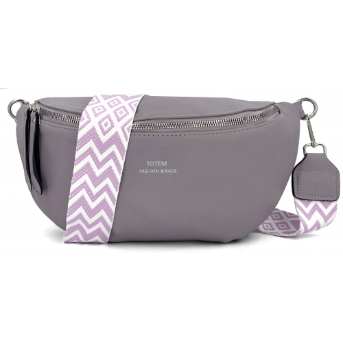 Sac à main bandoulière banane Bleu Cerise - Taille M