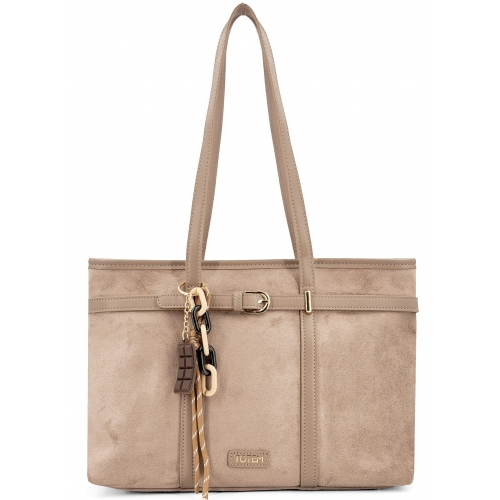 Sac à main cabas anses longues en velours Totem