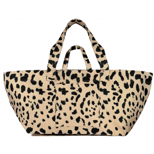 Sac à main cabas anses longues en toile XXL Totem