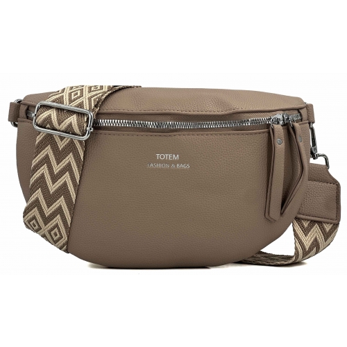 Sac à main bandoulière banane Bleu Cerise - Taille M