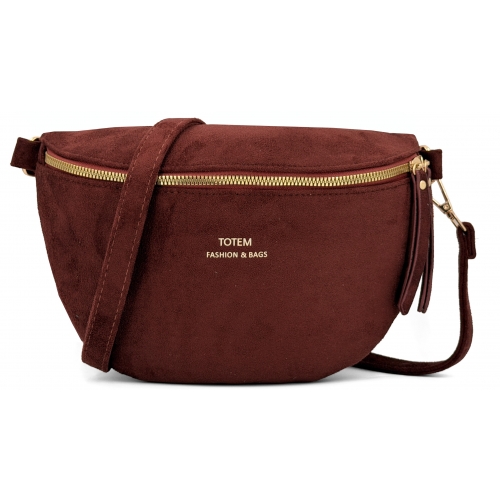 Sac à main bandoulière banane en velour Totem - Taille M