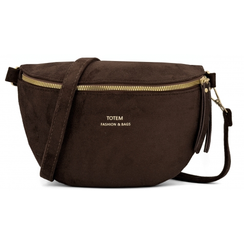 Sac à main bandoulière banane en velour Totem - Taille M