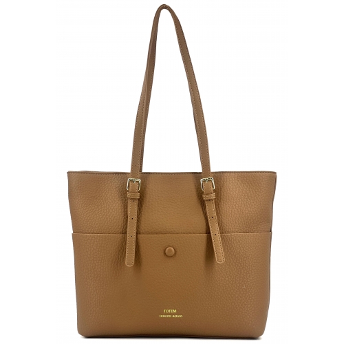 Sac à main cabas anses longues Bleu Cerise