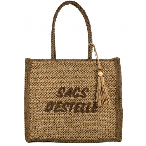 Sac à main anses longues en paille Sacs d'Estelle