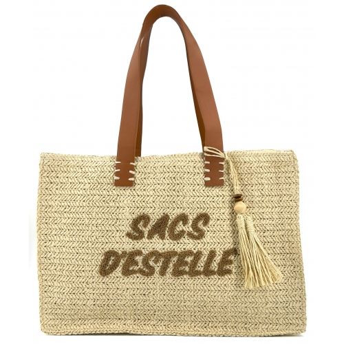 Sac à main anses longues en paille Sacs d'Estelle