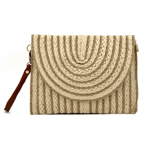 Sac à main pochette en paille à rabat Les Sacs de K'rlot