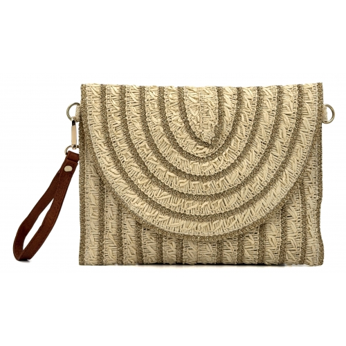 Sac à main pochette en paille à rabat Les Sacs de K'rlot