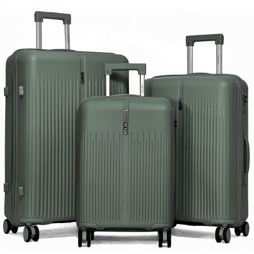 Lot de 3 valises rigides dont une valise cabine Cactus TSA PETE