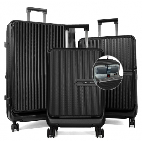 Lot 3 valises rigides extensibles dont 1 cabine porte-ordinateur 16