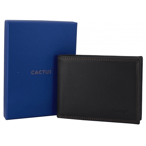 Porte Cartes cuir de vachette anti-RFID Cactus