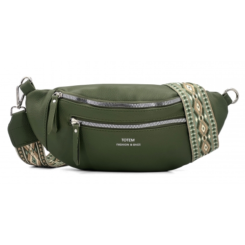 Sac à main bandoulière banane Bleu Cerise - Taille S
