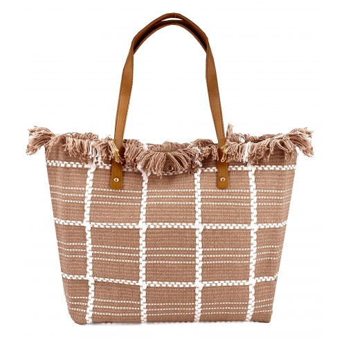 Sac à main cabas en toile anses longues Les Sacs de K'rlot