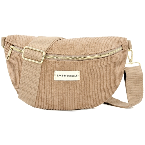 Sac à main bandoulière banane en velours côtelé Sacs d'Estelle - Taille M