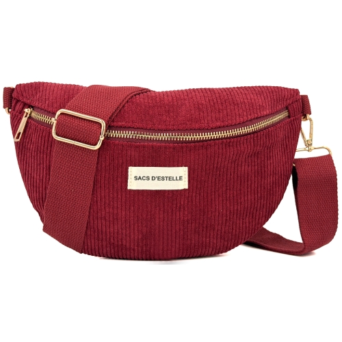 Sac à main bandoulière banane en velours côtelé Sacs d'Estelle - Taille M