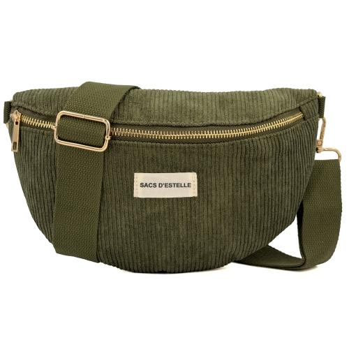 Sac à main bandoulière banane en velours côtelé Sacs d'Estelle - Taille M