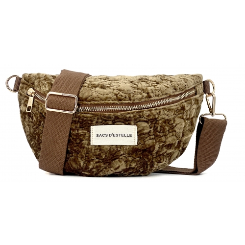 Sac à main bandoulière banane en velours Sacs d'Estelle - Taille M