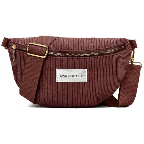 Sac à main bandoulière banane en velours côtelé Sacs d'Estelle - Taille M