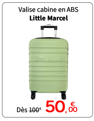 Bleu cerise valise cabine Little Marcel Pas Cher promotion