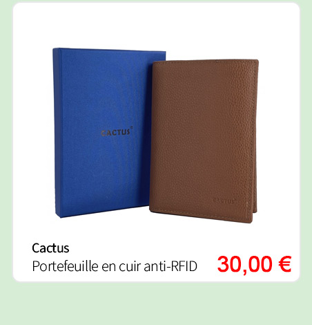  Bleu Cerise Maroquinerie Portefeuille Cactus en cuir Pas Cher