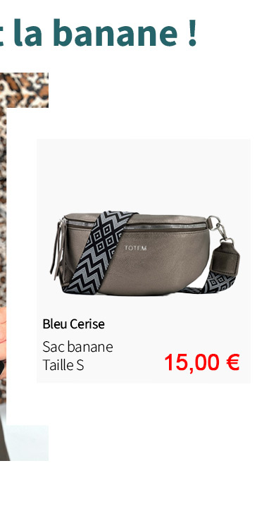  Bleu Cerise Sac banane taille S pas cher 