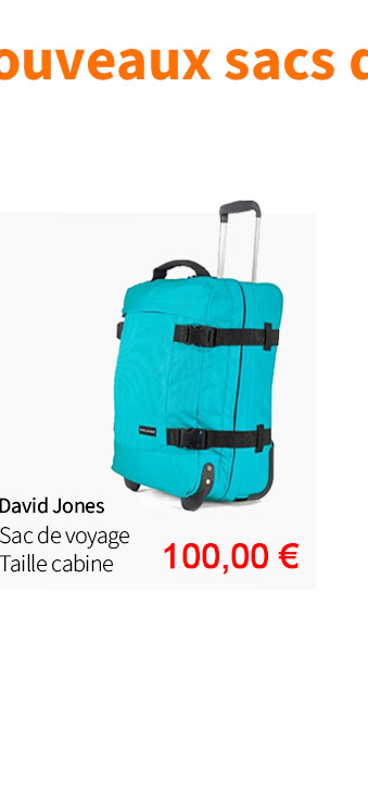  Bleu Cerise Bagagerie Sac de voyage David Jones Cabine 