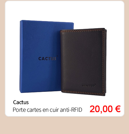  Bleu Cerise Maroquinerie Portefeuille Cactus en cuir Pas Cher