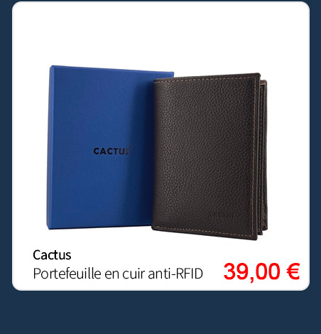  Bleu Cerise Maroquinerie Portefeuille Cactus en cuir Pas Cher