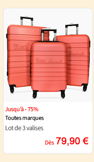 Bleu Cerise Bagagerie Lot de 3 valises Promotion