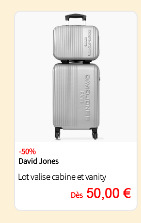 Bleu Cerise Bagagerie Lot de 2 valise cabine + vanity Promotion