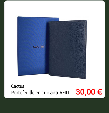  Bleu Cerise Maroquinerie Portefeuille Cactus en cuir Pas Cher