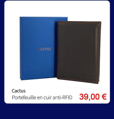  Bleu Cerise Maroquinerie Portefeuille Cactus en cuir Pas Cher